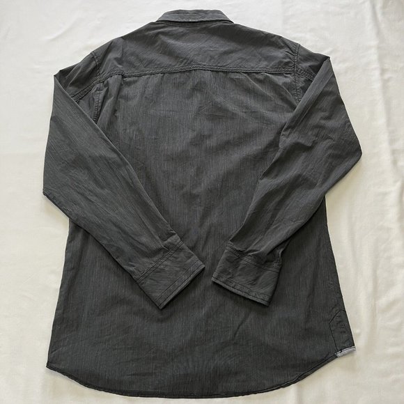 Buckle Black Shirt Size XL Tailored Fit Mens Long Sleeve Button Up Charcoal Gray - Picture 2 of 10